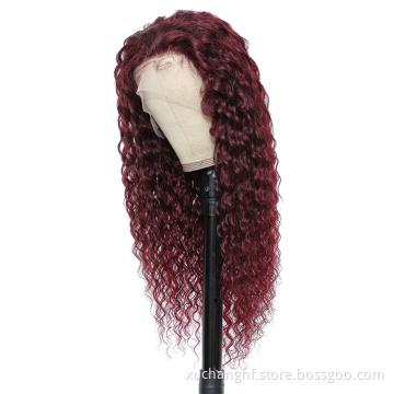99J Wholesale 8-36 Inch Mink Brazilian front Lace Wig 10A Grade 100% Natural Kinky Curly Lace Front Virgin Human Hair Wigs